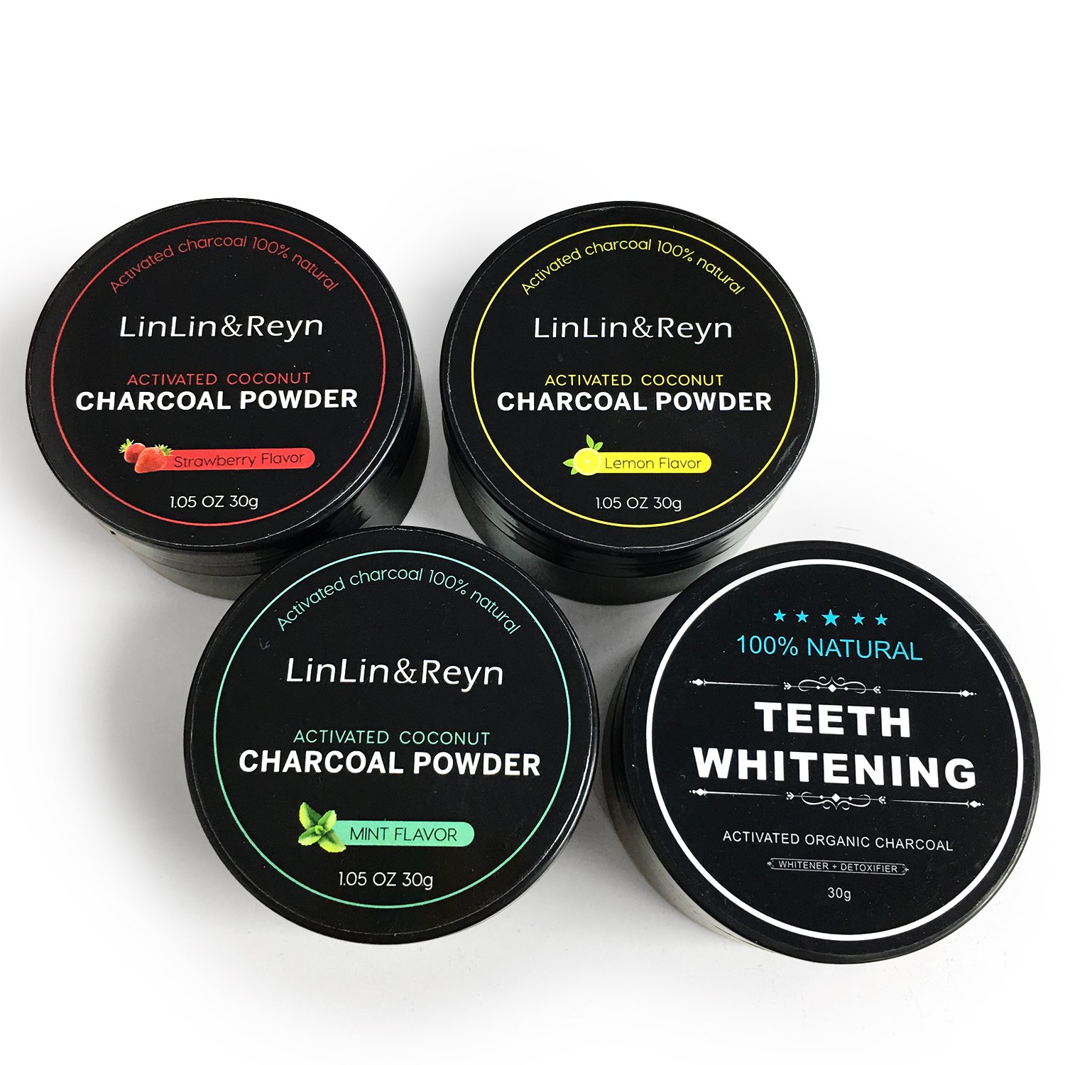 Coconut Charcoal Whitening Powder – Multi-Flavor 30g Jar