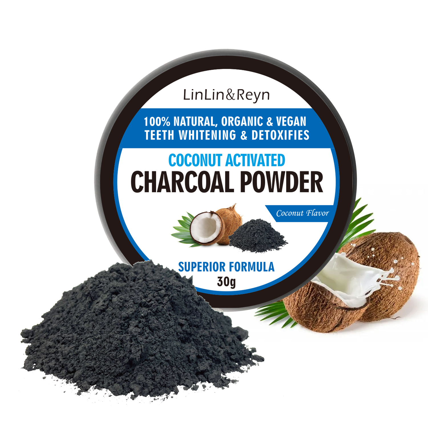 Coconut Activated Charcoal Whitening Powder – 30g Private Label