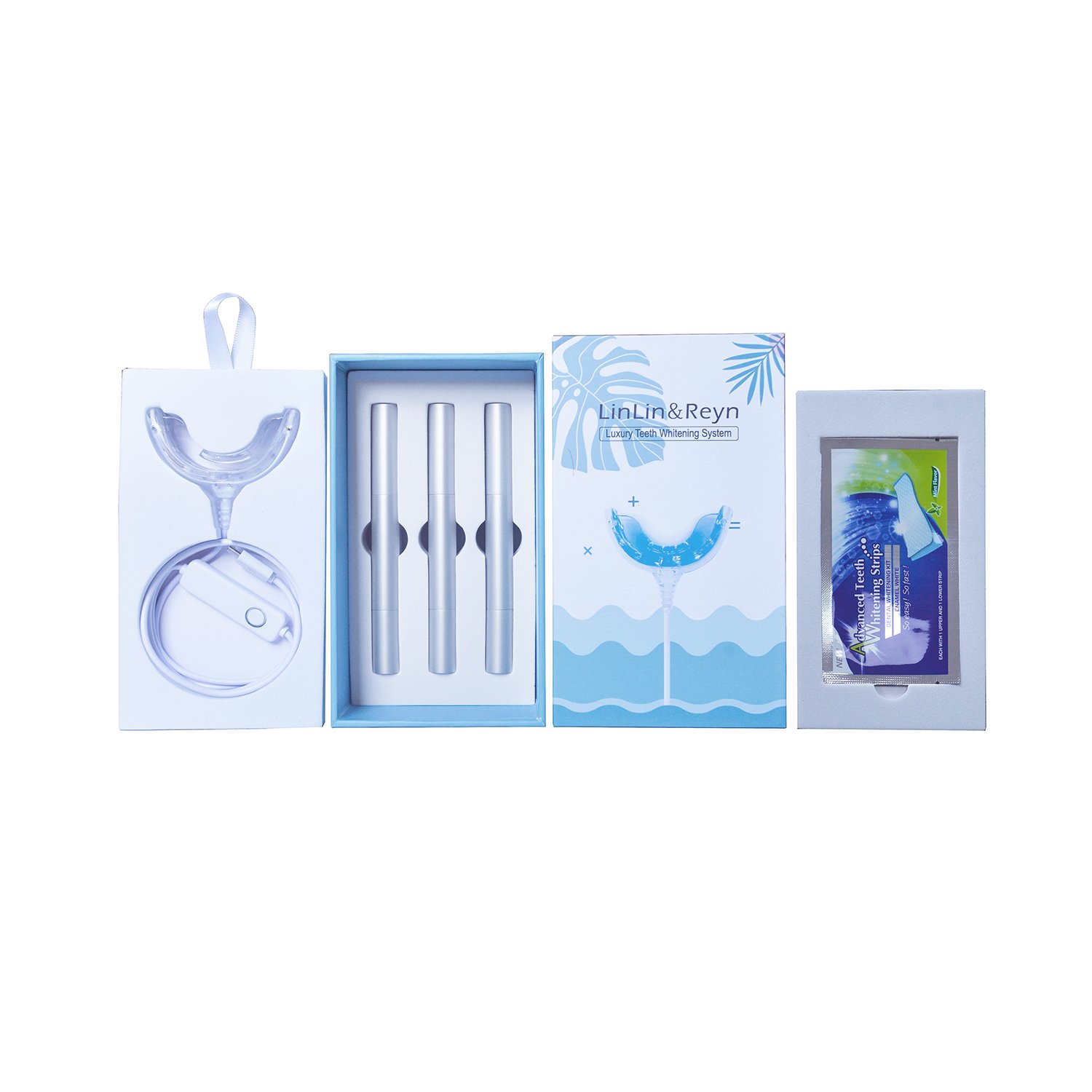 Complete LED Whitening System with Gel Pens and Strips