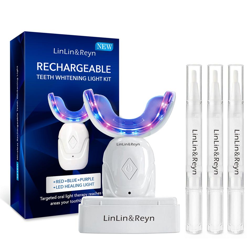 Rechargeable Wireless LED Whitening System with Triple Gel Pens