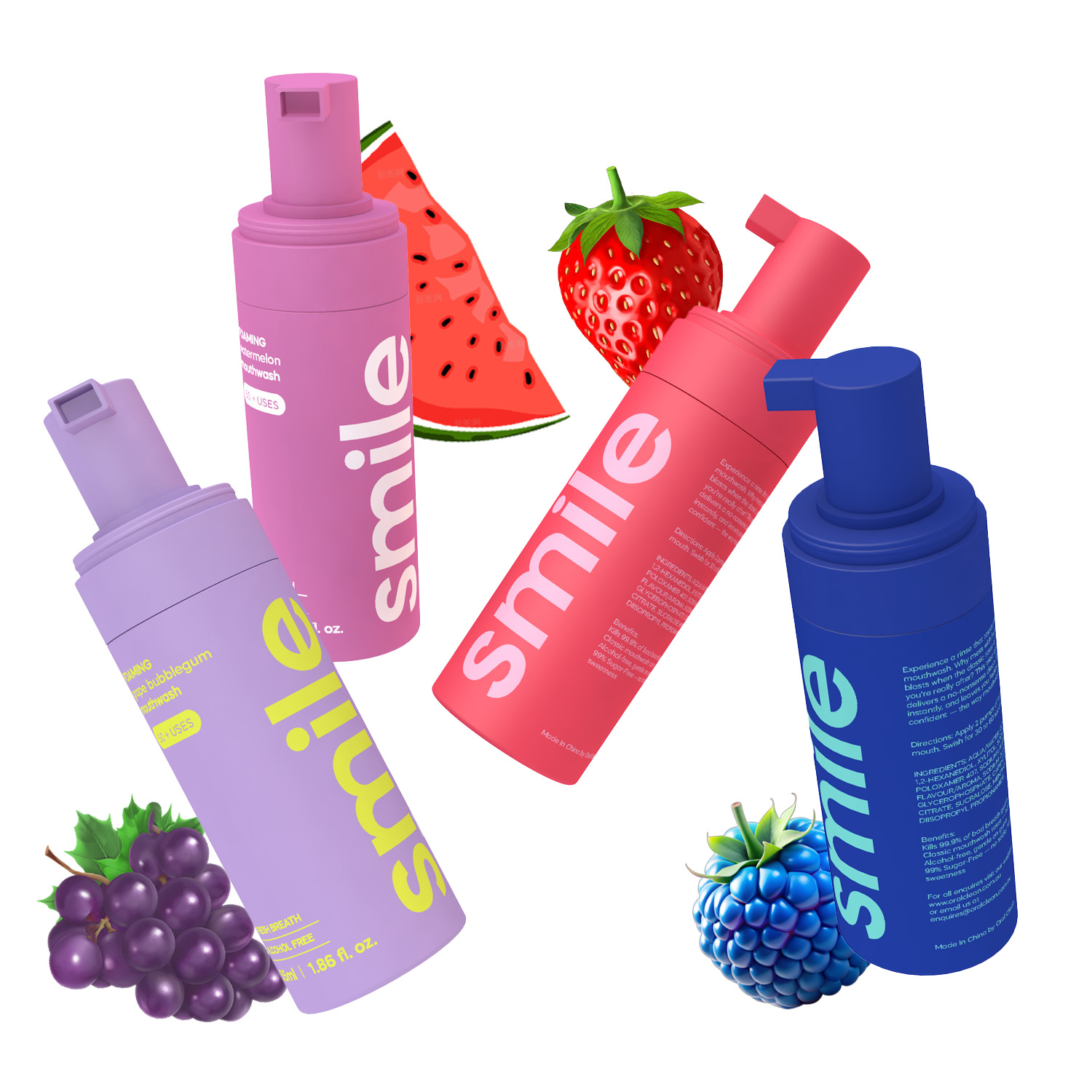 Alcohol-Free Foaming Mouthwash – Fruit Flavored 55ml