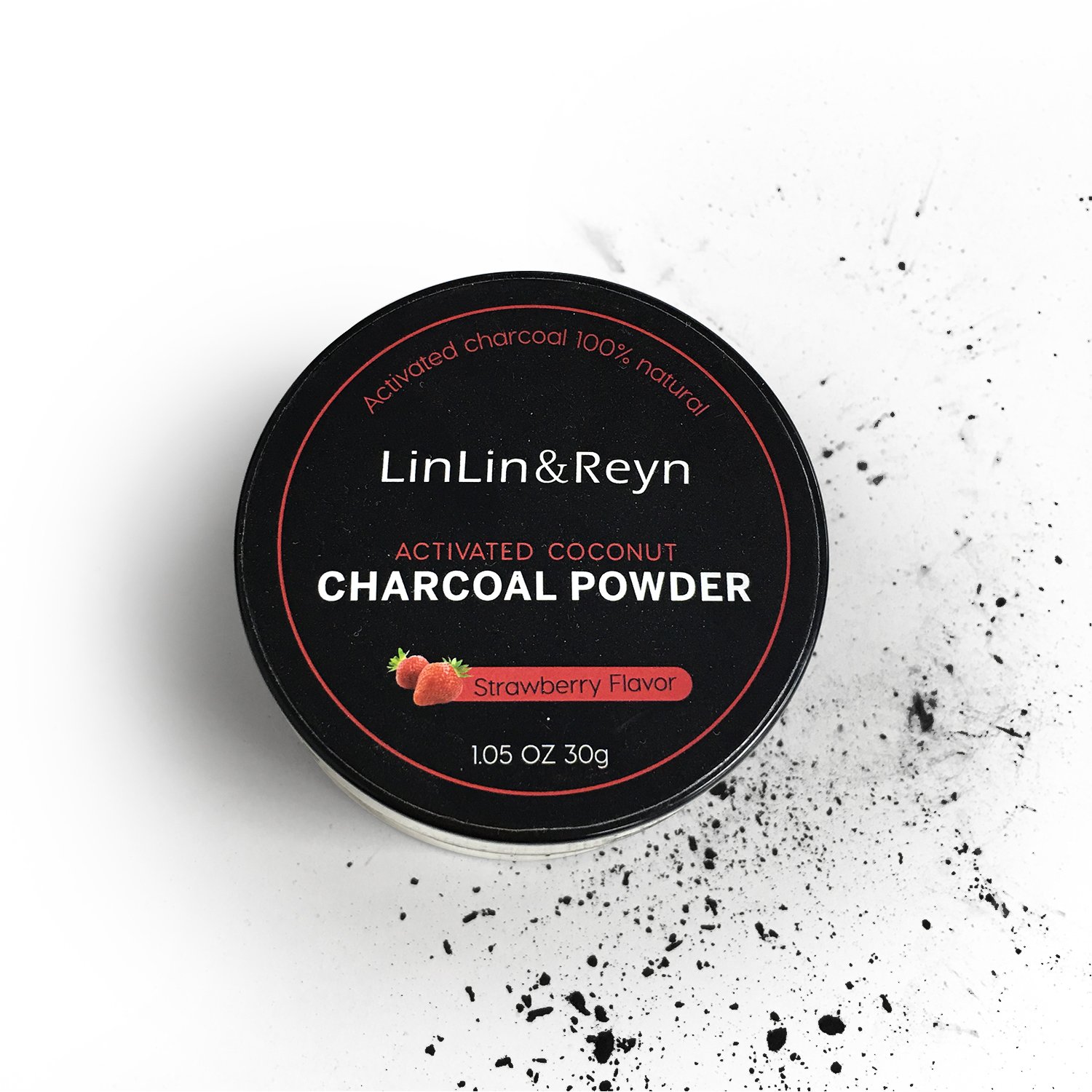 Coconut Charcoal Whitening Powder – Strawberry 30g