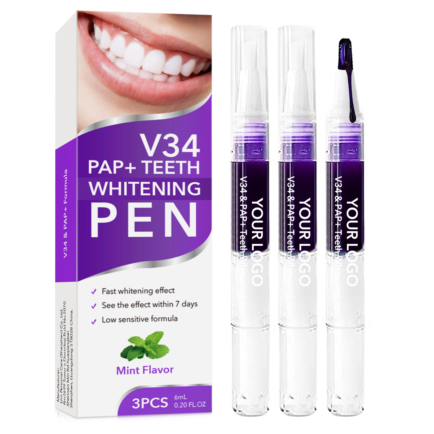 V34 Purple Color Correction Serum Pen for Optical Whitening