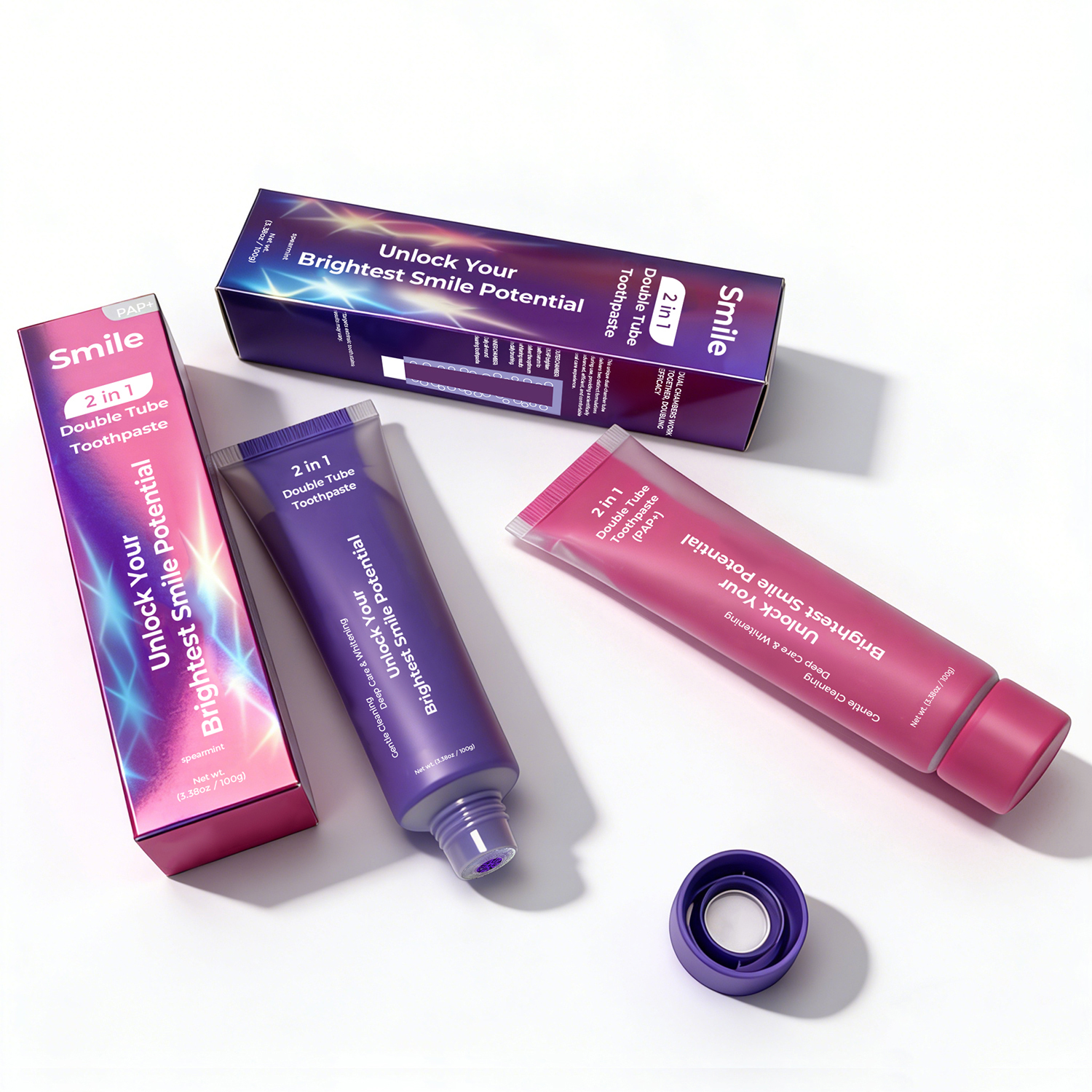 Dual-Chamber PAP and Peroxide Whitening Toothpaste 100g