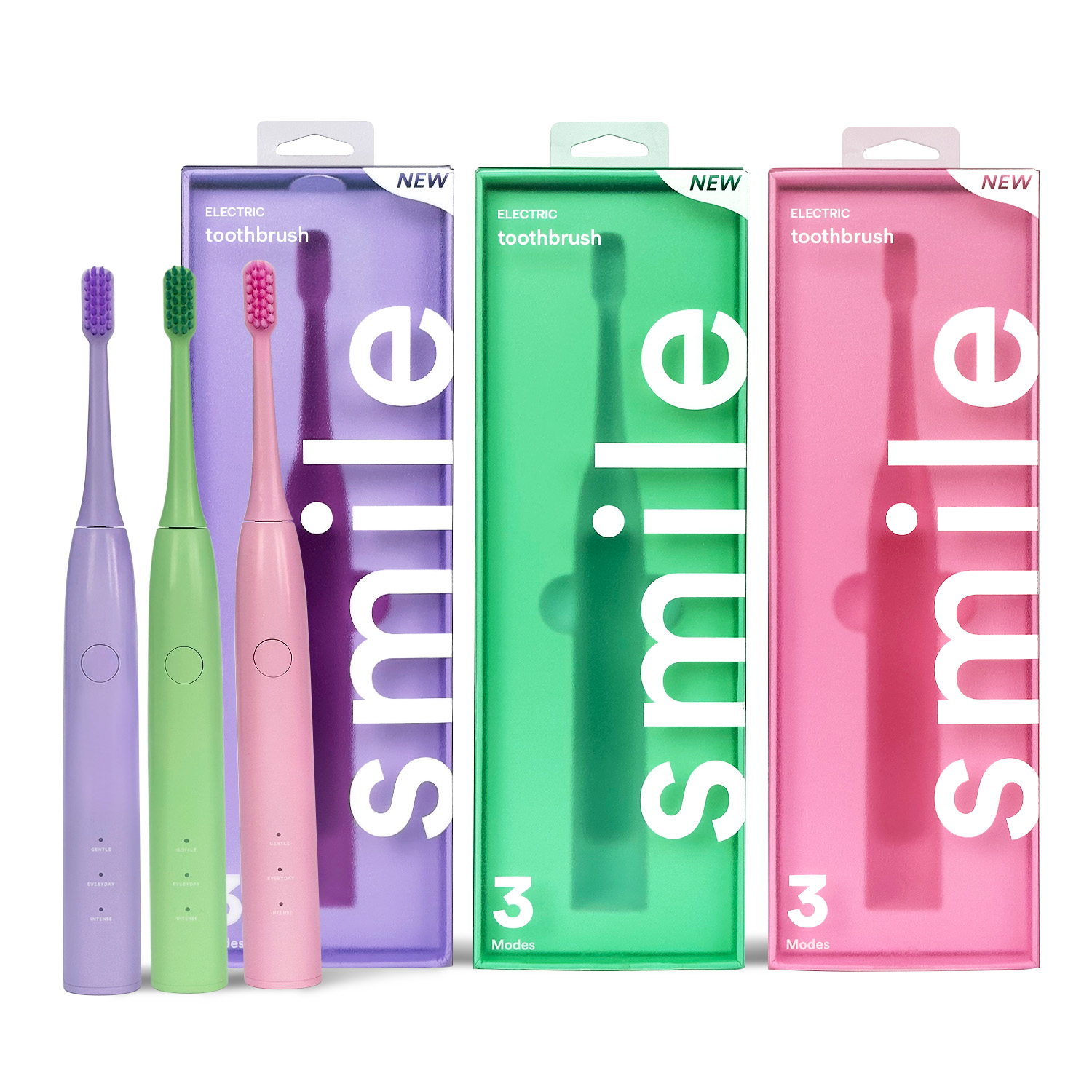 Three-Mode Rechargeable Electric Toothbrush with Quadrant Timer