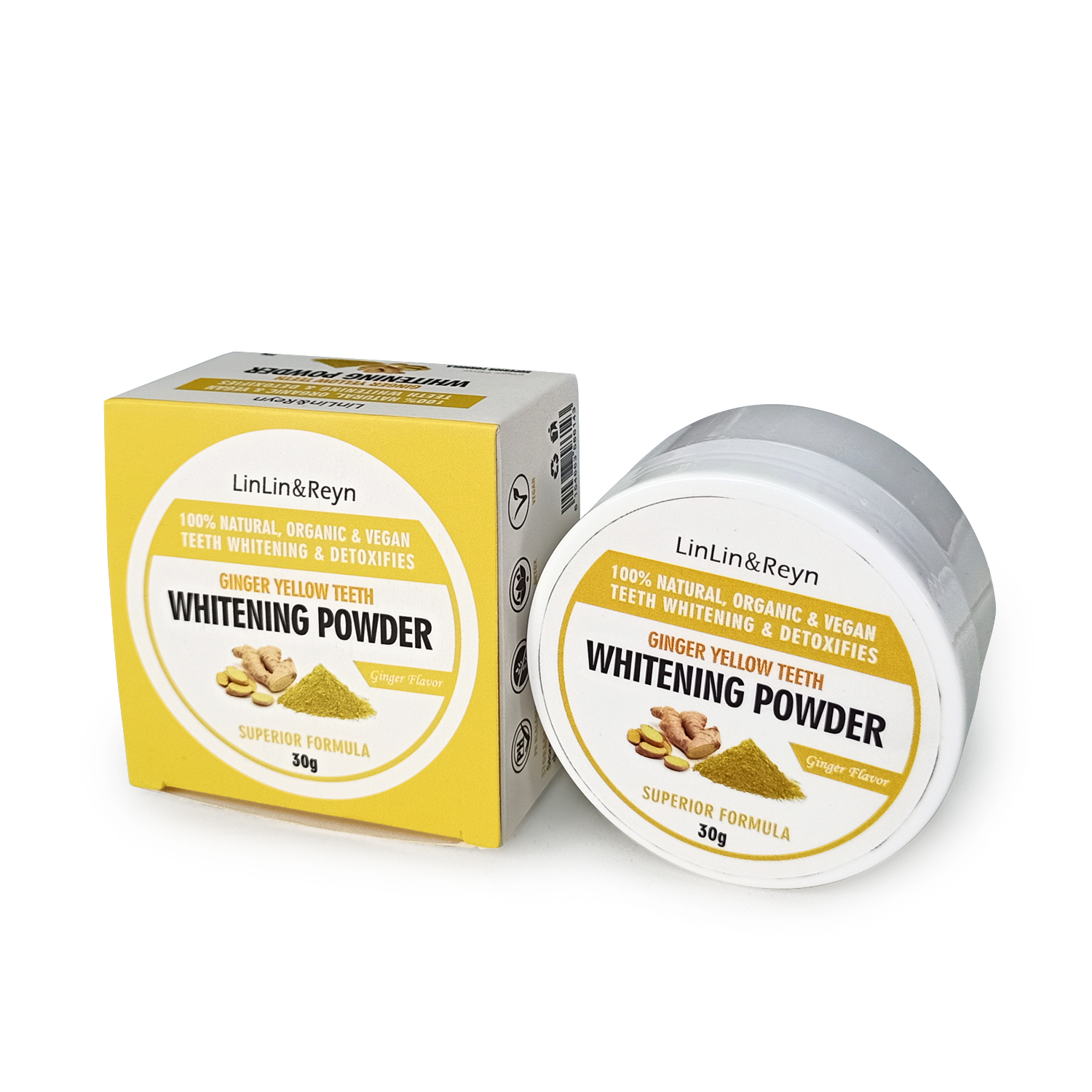 Turmeric-Based Natural Whitening Powder with Dicalcium Phosphate