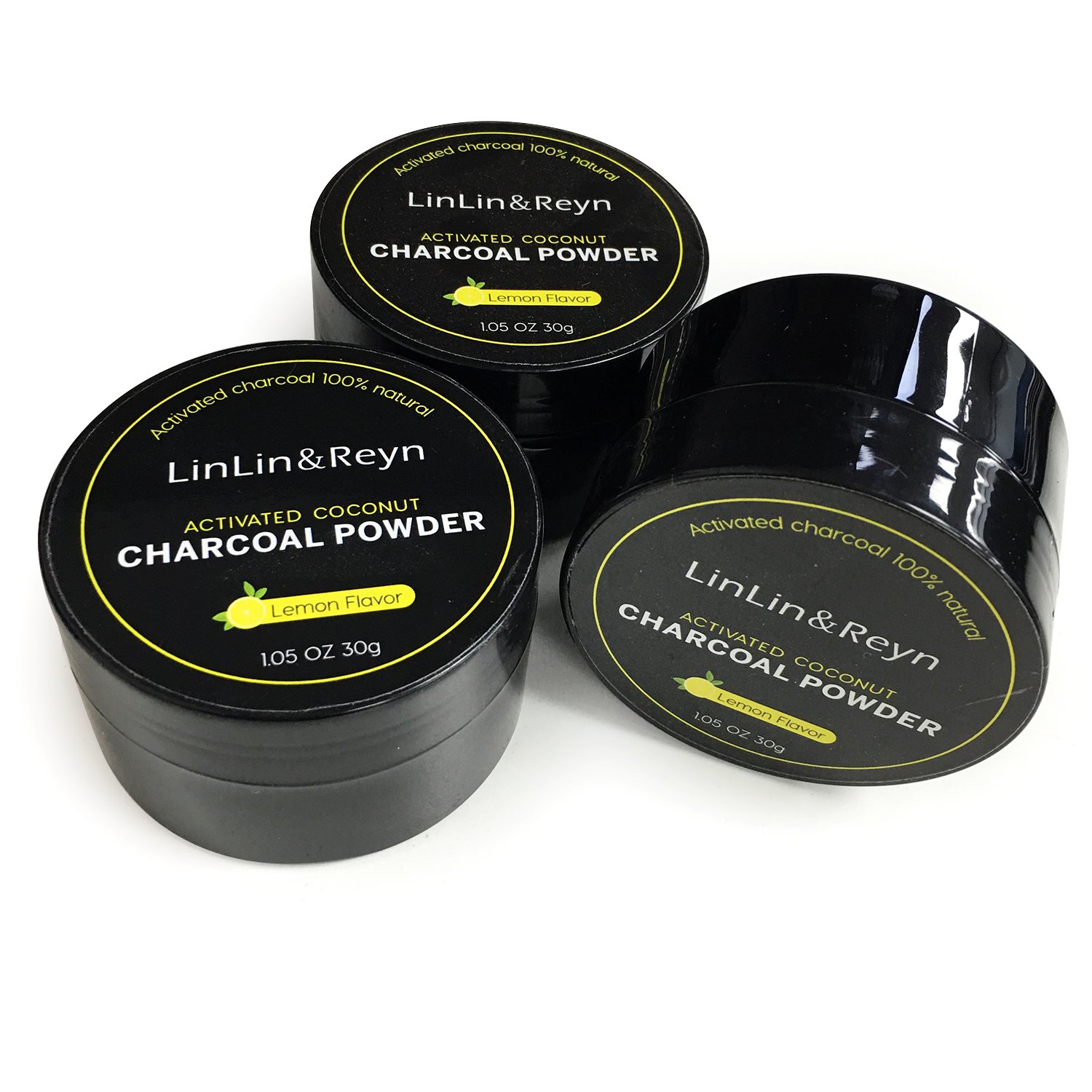 Activated Coconut Charcoal Whitening Powder – Lemon, 30g Jar