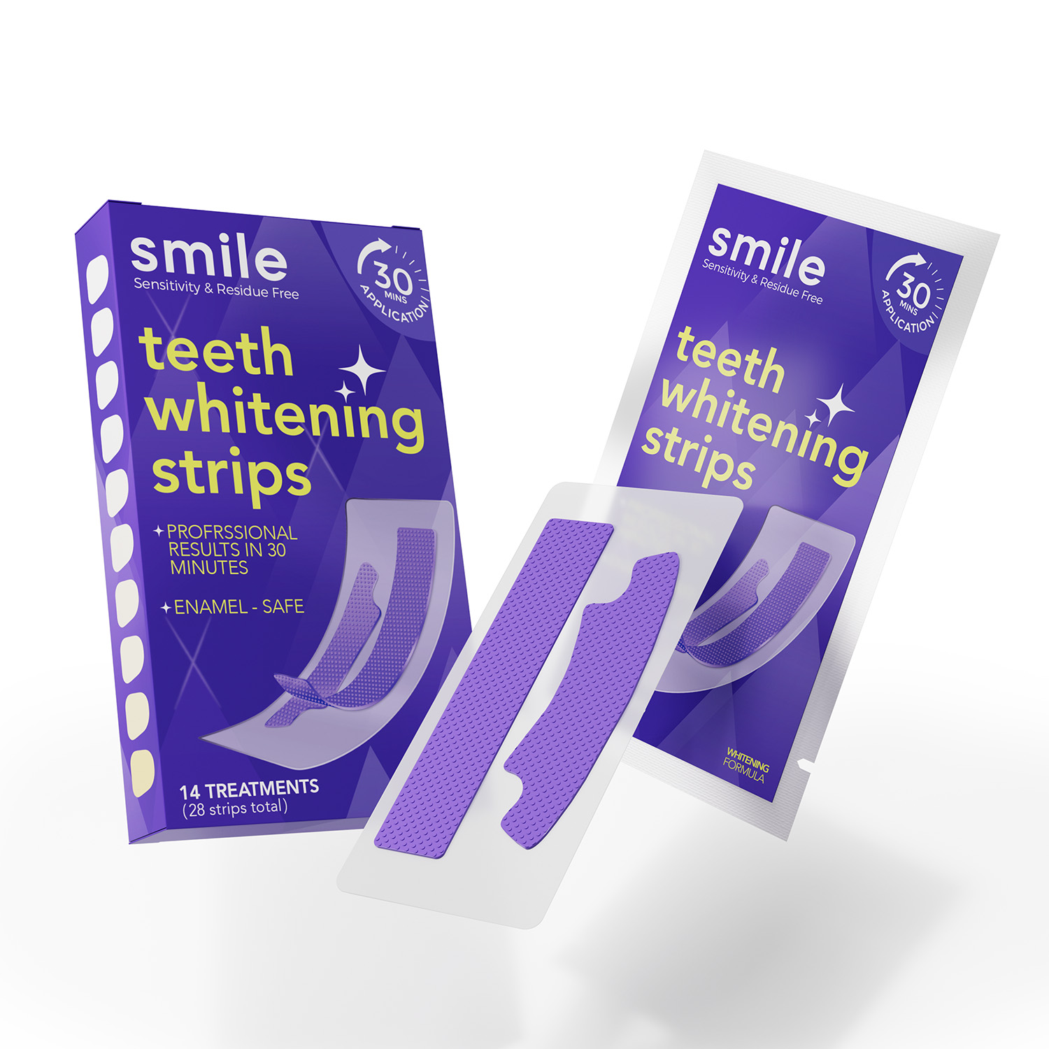 V34 Purple Corrector Whitening Strips – 14-Day PAP+ Treatment